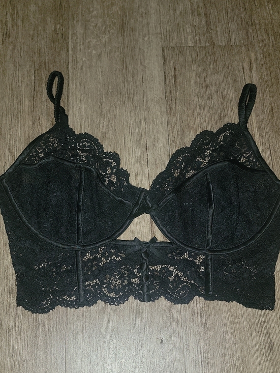 For Love And Lemons Other - For Love And Lemons Black Lace Longline Underwire Bra